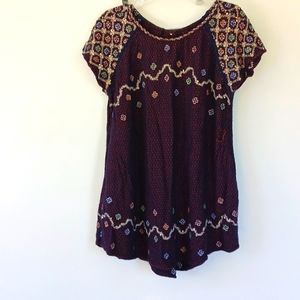 free people blue&orange beads embroidery size s-m dress